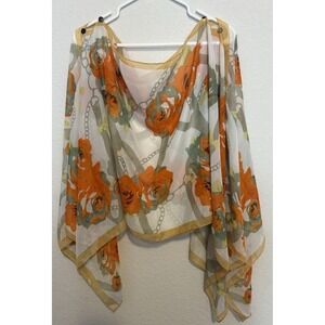 Floral Rose‎ Print Scarf Shawl Wrap Cover Up Sheer Lightweight